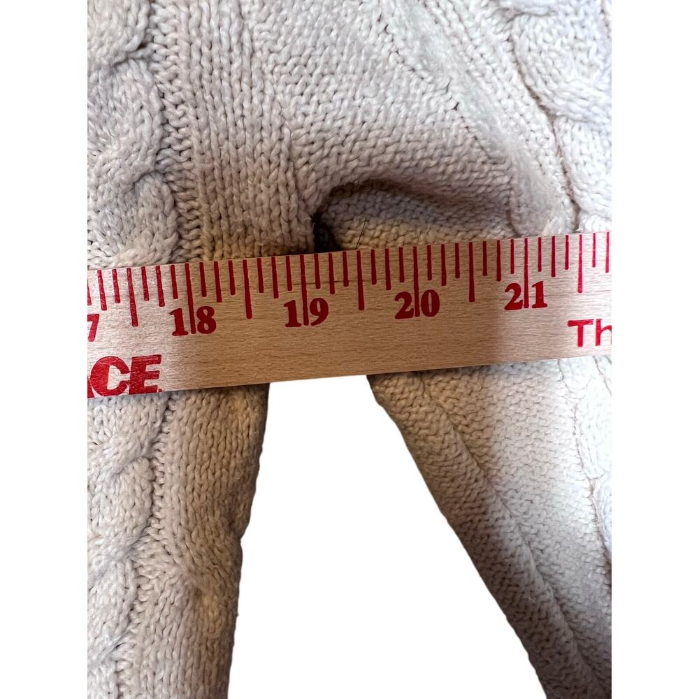 American Eagle Cable Knit Fisherman Cropped Y2K Cream Button Cardigan Sz Small - Picture 7 of 9